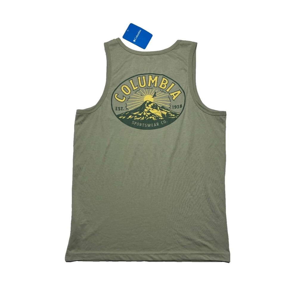 Columbia Men’s Tank Top Medium Green Fishing Fisherman